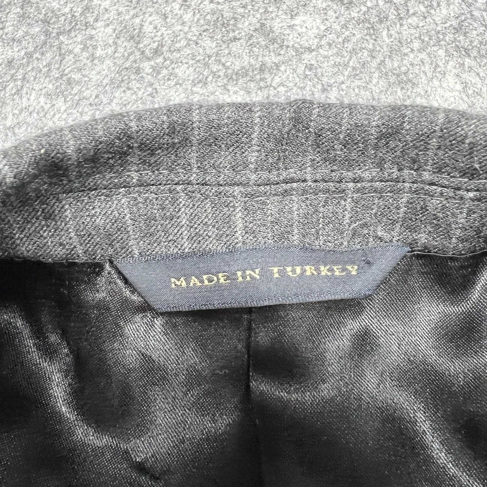 Banana Republic Blazer Mens 44R Gray Pinstripe Wool Cashmere Modern Suit Jacket